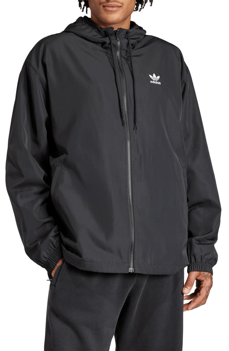 adidas Originals Oversize Adicolor Trefoil Hooded Windbreaker, Main, color, 