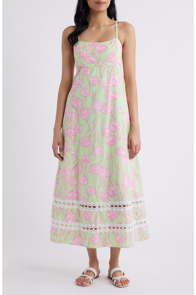 Haliey Floral Print Sundress, Main, color, PISTACHIO MACARON ALINA