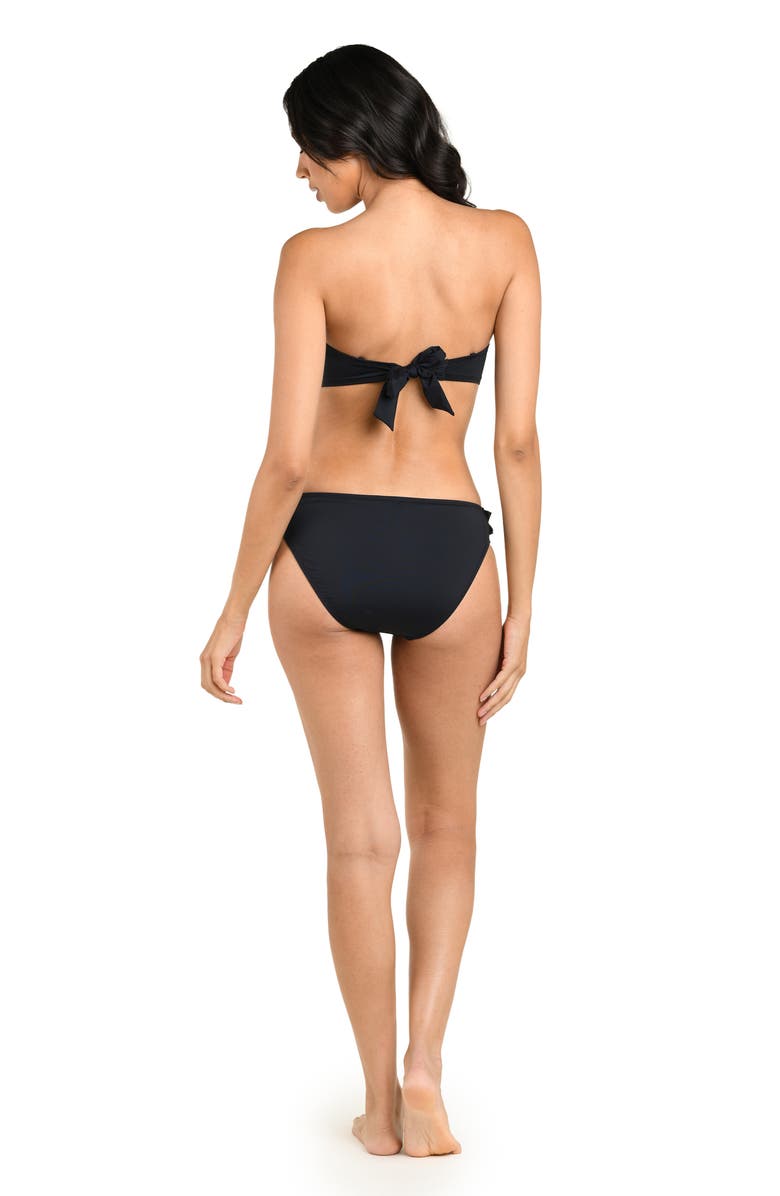 La Blanca Island Ruffle Bandeau Bikini Top, Alternate, color, Black