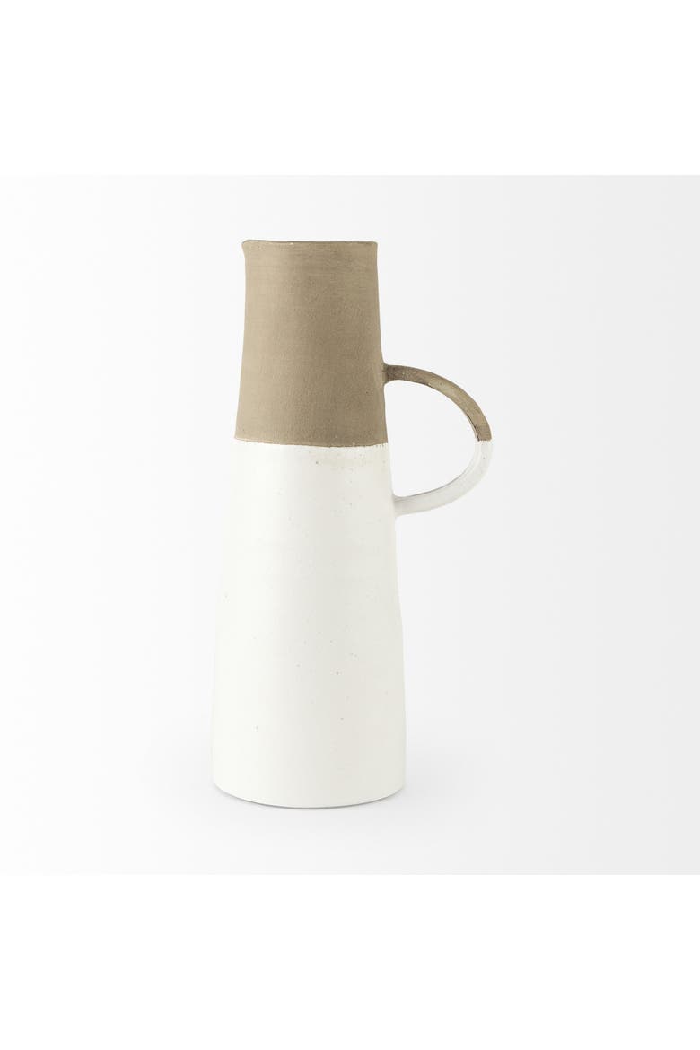 Garand  Two-Toned Ceramic Jug, Alternate, color, White