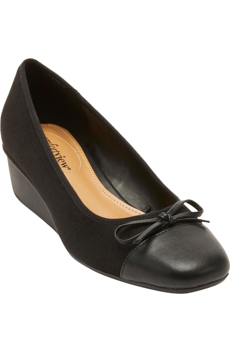 Comfortview The Jade Slip On Wedge, Main, color, Black