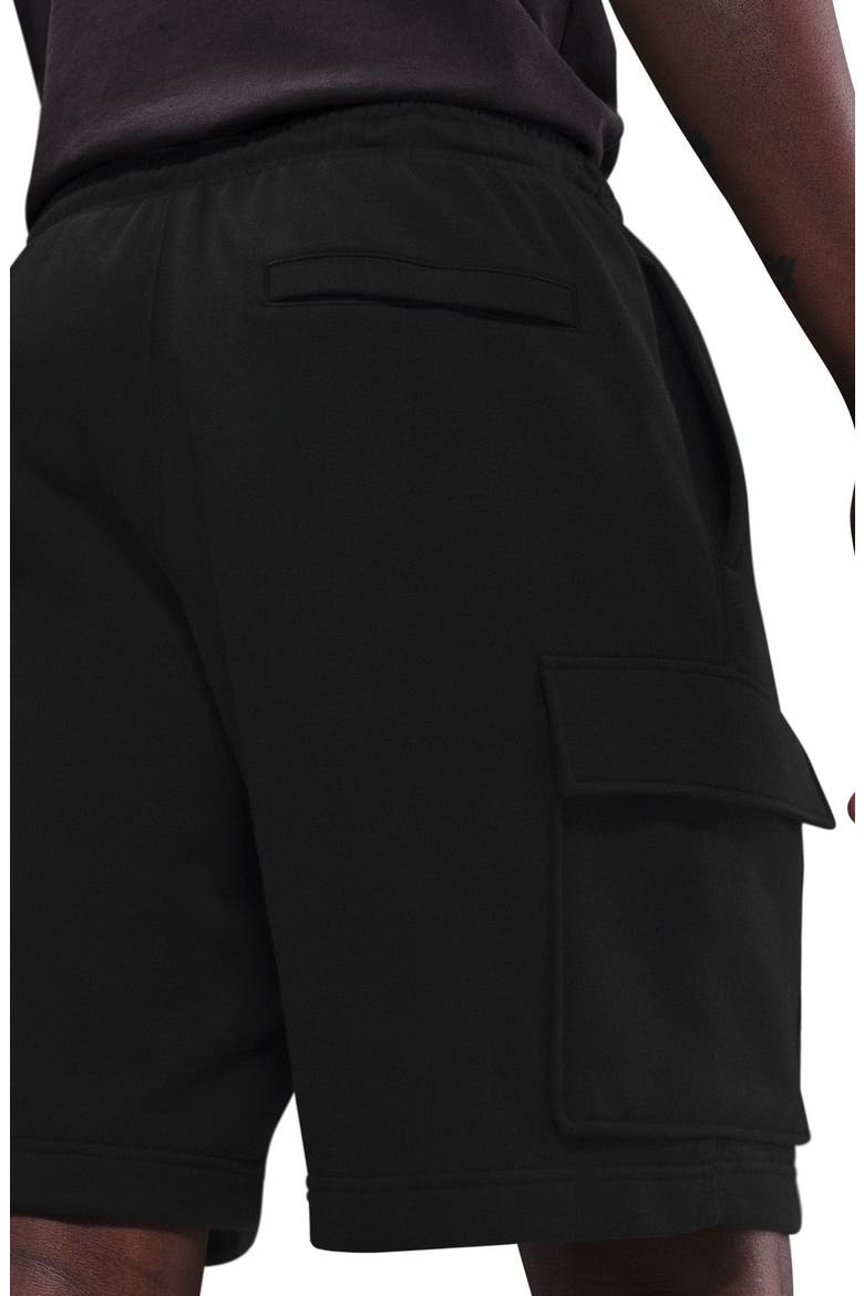 Brushed Fleece Cargo Shorts, Alternate, color, BLACK/ BLACK/ WHITE