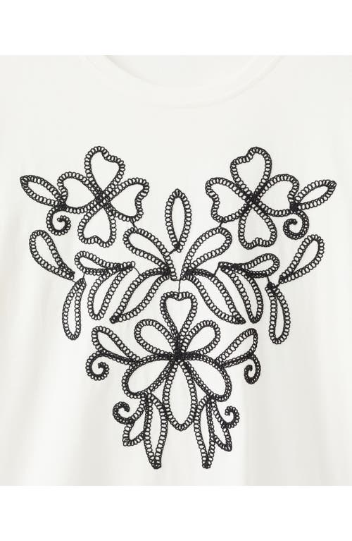 Mango Floral Embroidered Cotton T-shirt In Neutral