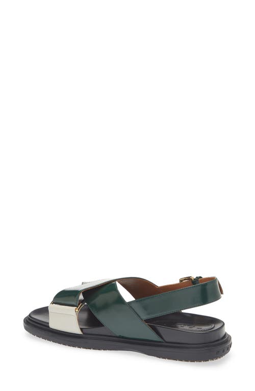 Marni Fussbett Crisscross Sandal In Green