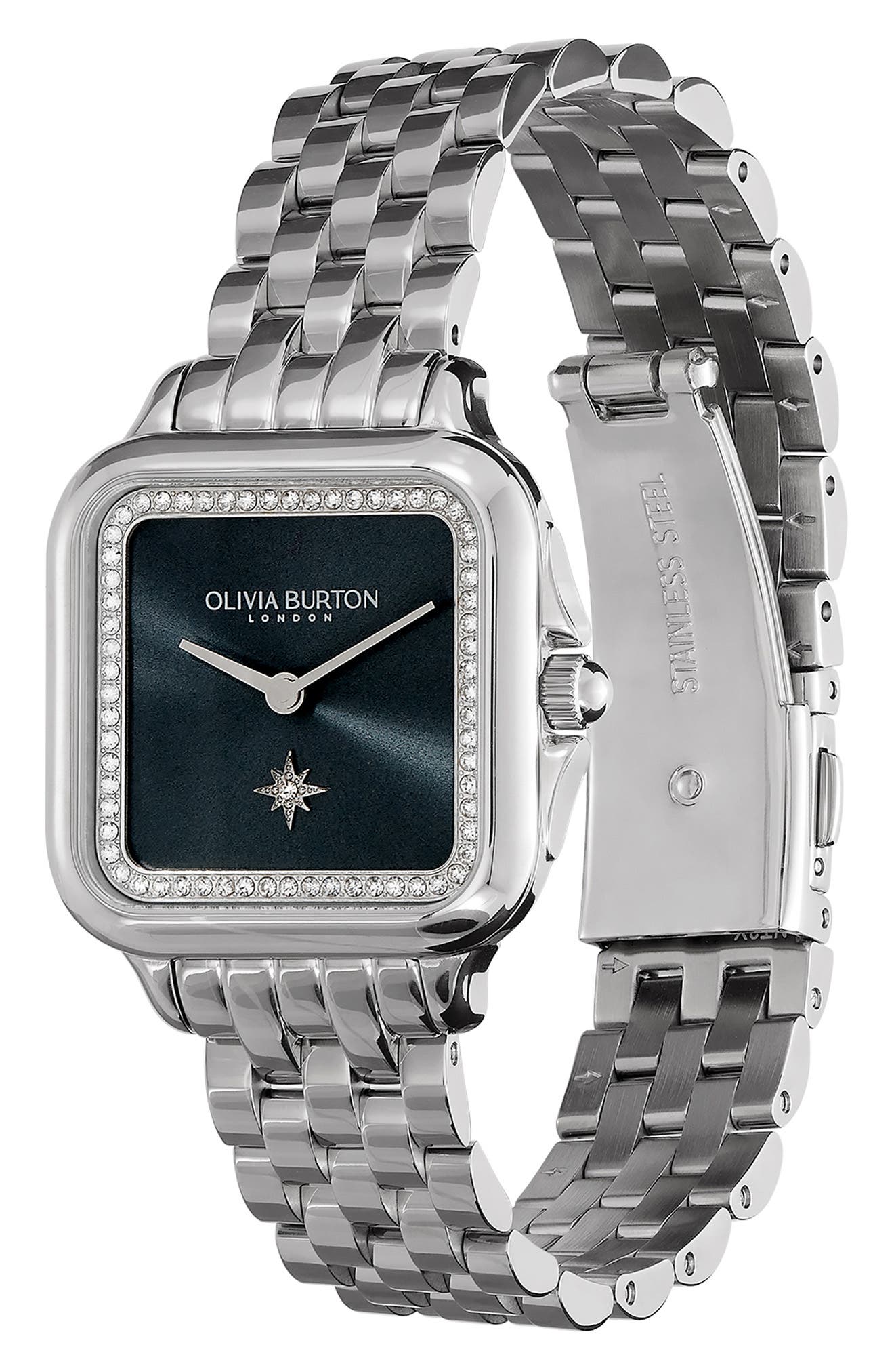 Olivia Burton Grosvenor 28mm Stainless Steel Quartz Watch - Crystal Dial Olivia Burton Watch Classic 28mm Grosvenor Blue & Silver  main image 2