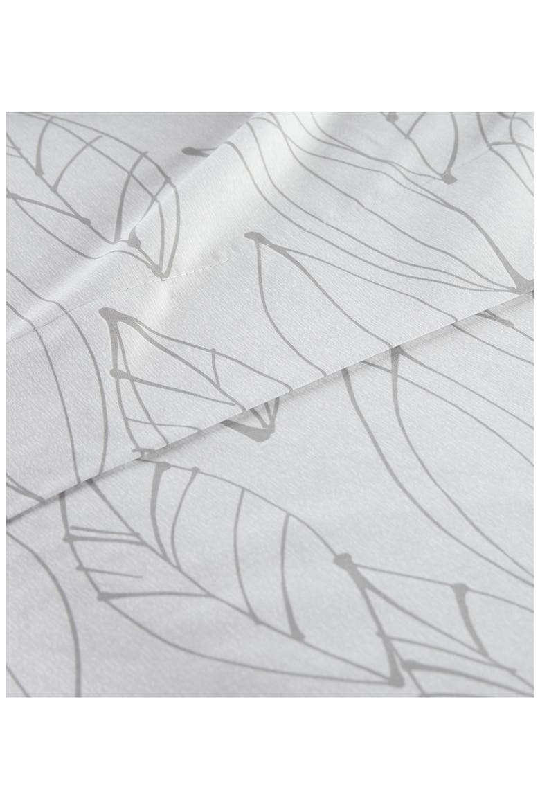 Premium Collection Ultra Soft Botanical Forest Sheet Set, Alternate, color, MODERN FOLIAGE WHITE/GREY