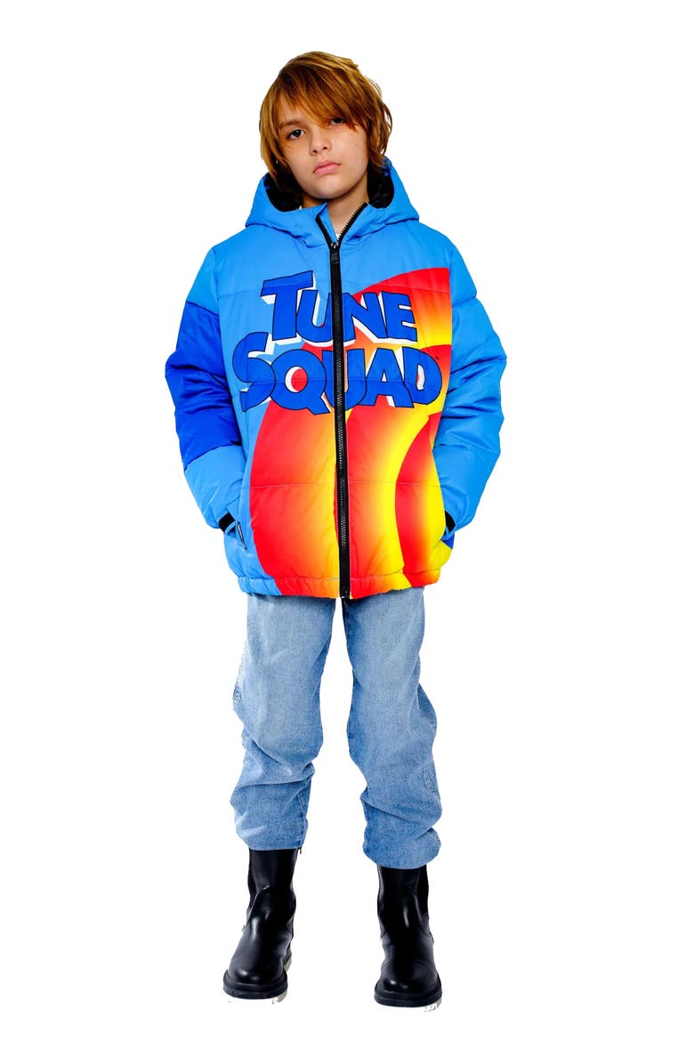 Boy's Tune Squad Puffer Jacket, Alternate, color, Blue