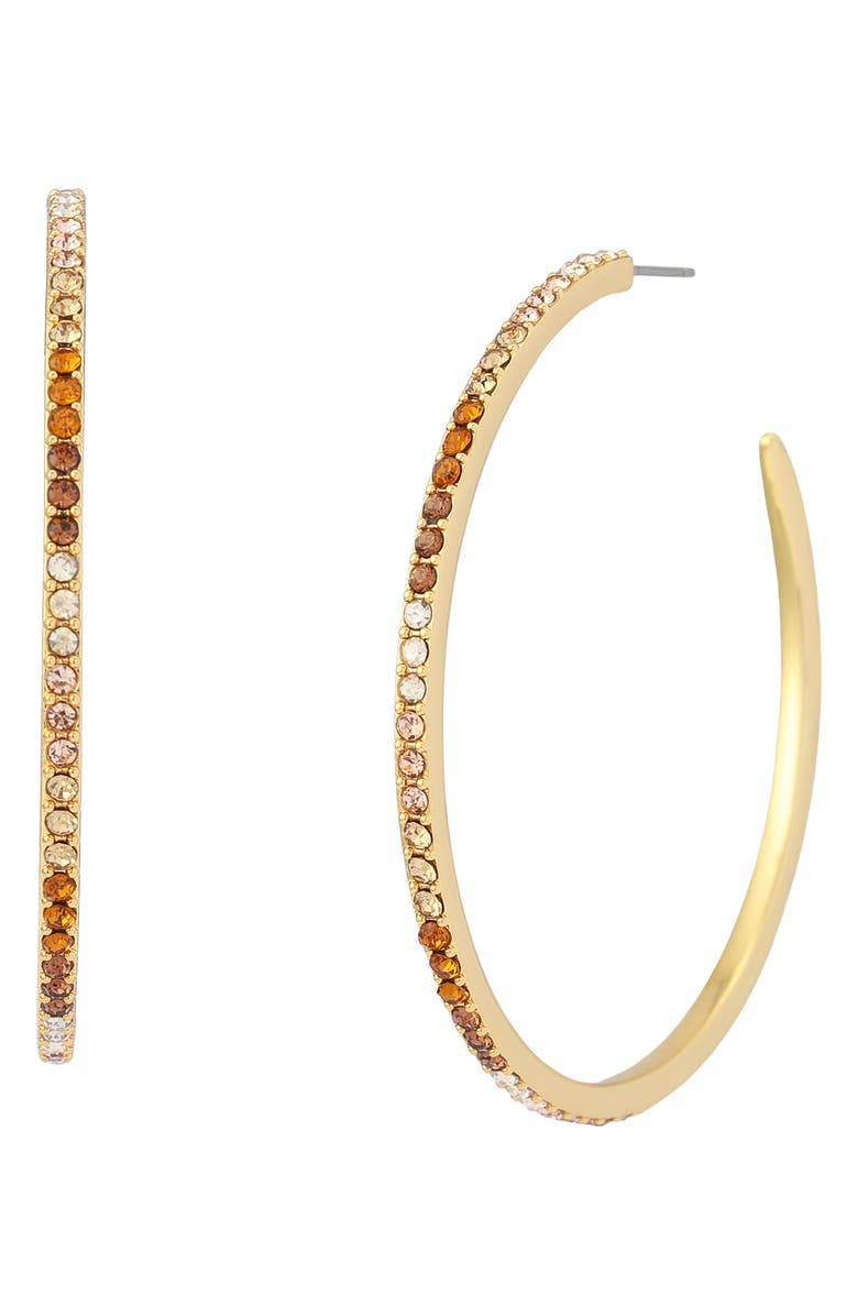 Kurt Geiger London Pavé Large Hoop Earrings, Main, color, Gold/ Neutral