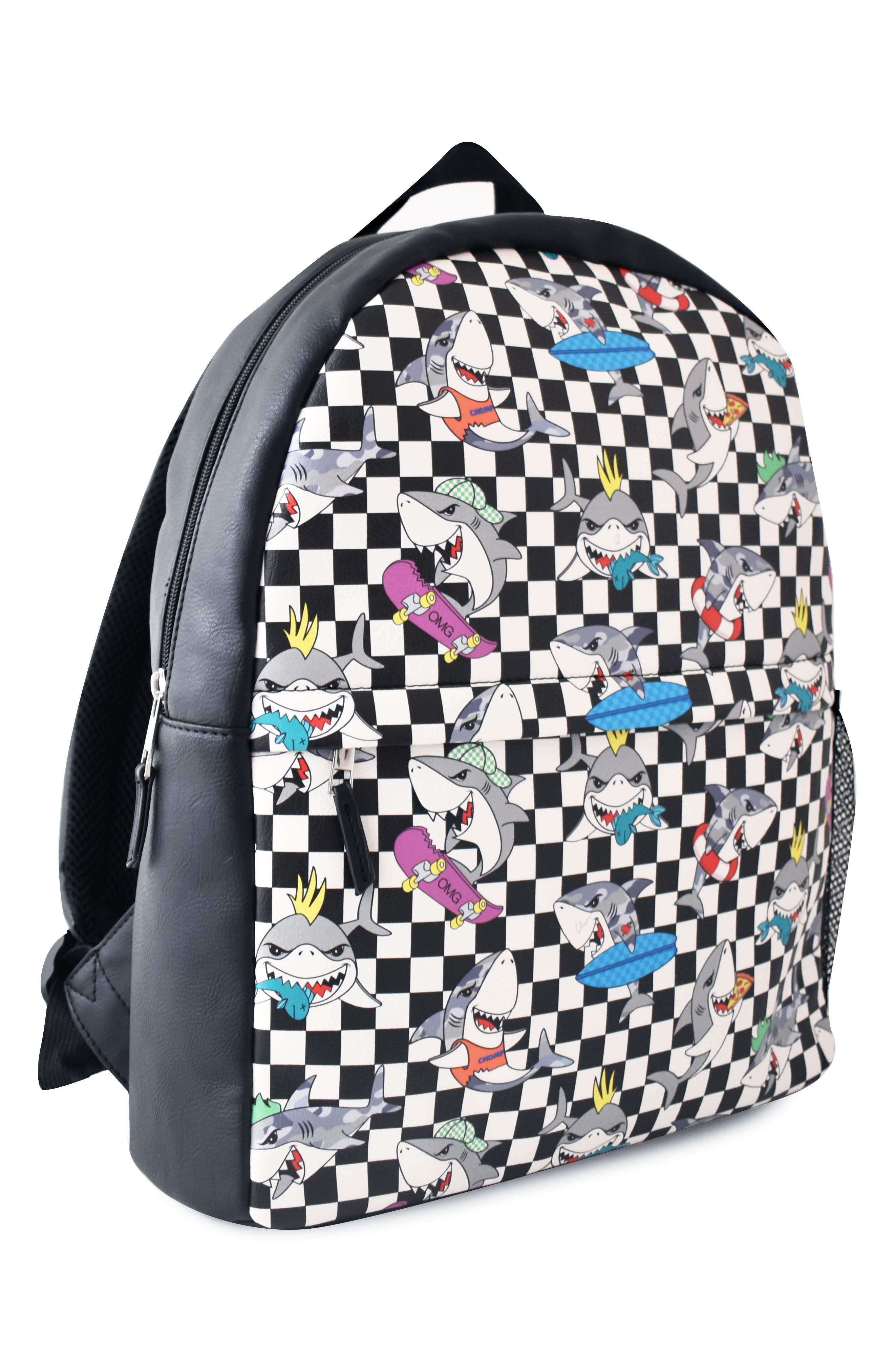 OMG Accessories Kids' Shark Print Large Backpack, Alternate, color, 