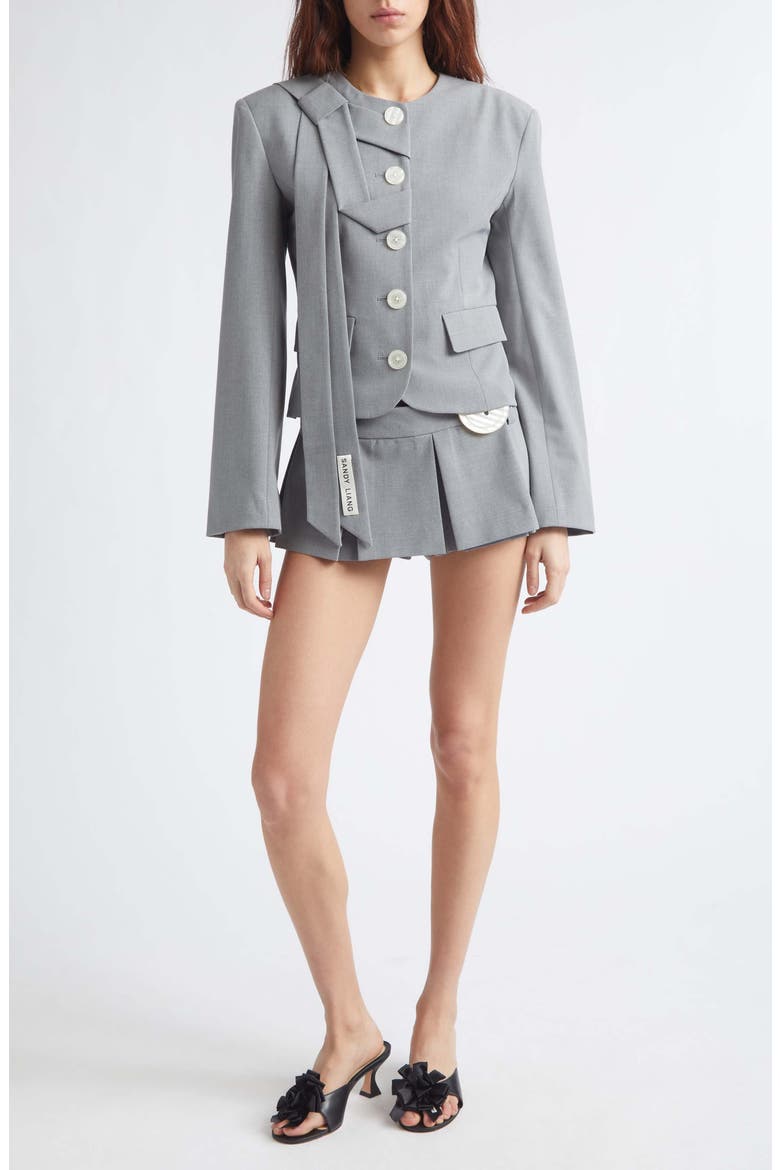 Satsuma Pleated Miniskort, Alternate, color, GREY