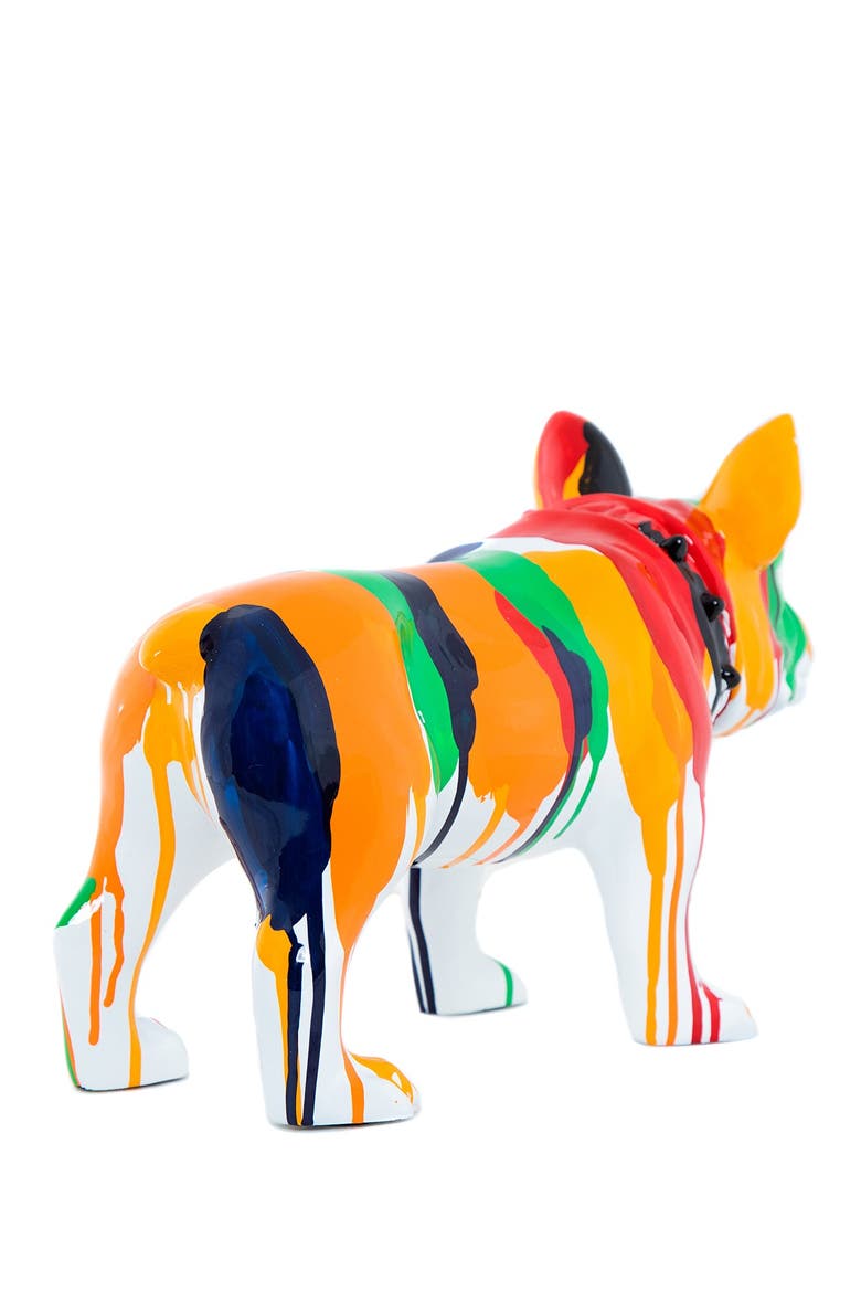 Standing Bulldog Splatter Art Dog, Alternate, color, MULTI-COLOR