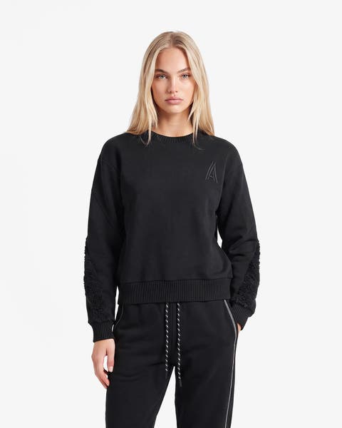 Montiel Relaxed Crewneck With Faux Faux Sherling Inserts