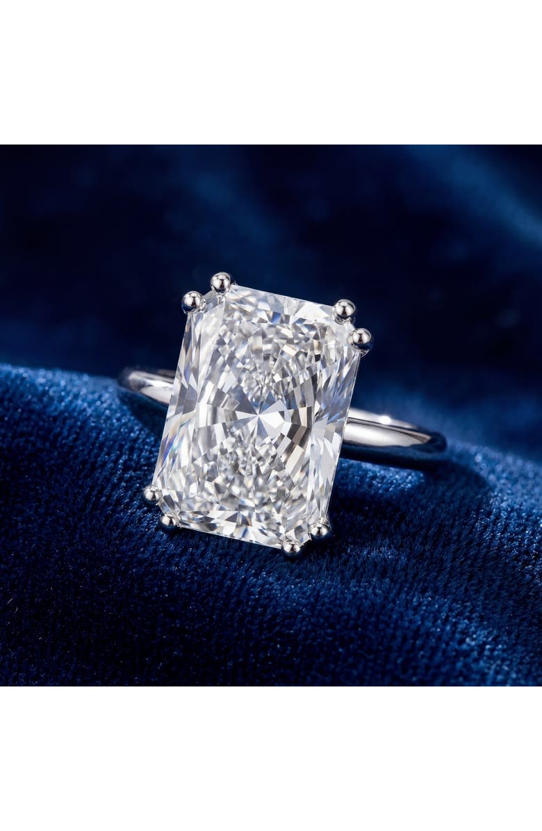 Bliss Diamond Certified 4.00Ct Radiant Cut Diamond Engagement Ring Gold Lab Grown, Alternate, color, 14K White Gold