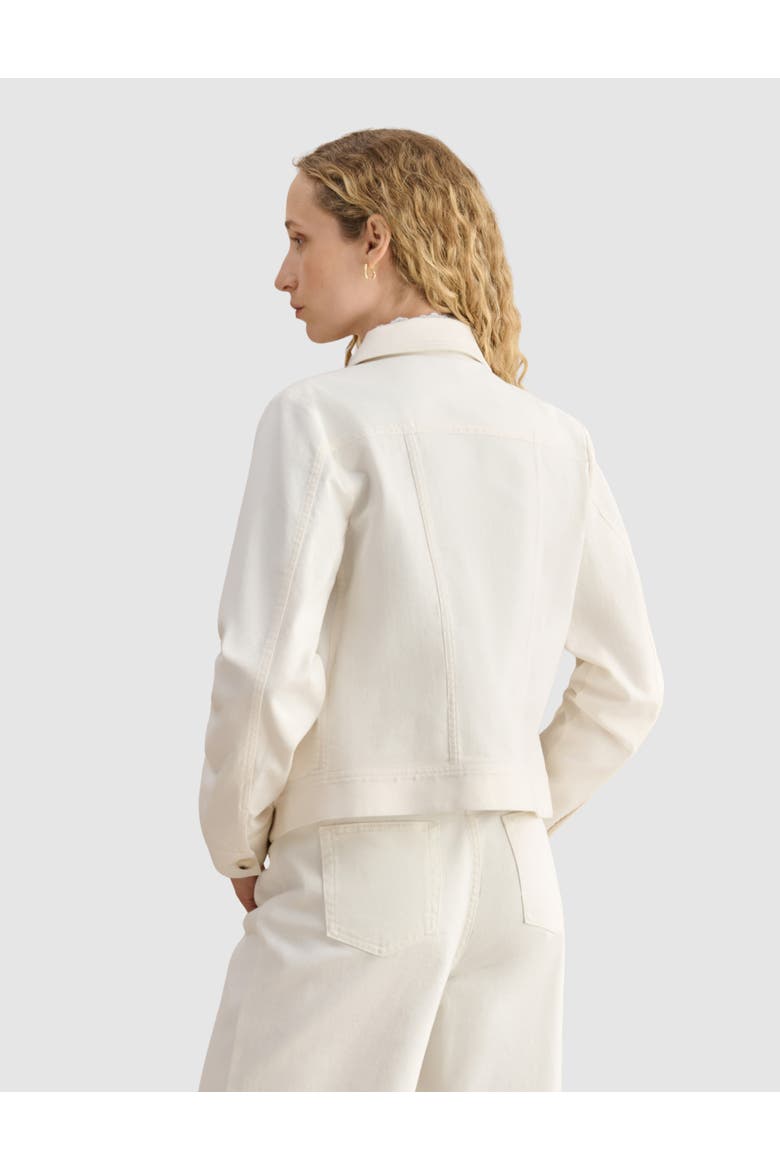 Selborne Boxy Cropped Denim Jacket, Alternate, color, Milky White