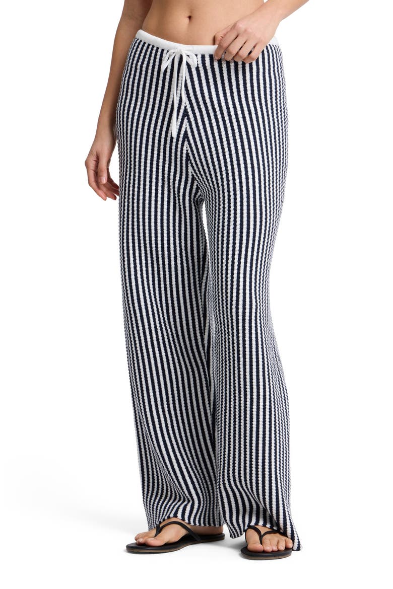 Fisherman Drawstring Pant, Alternate, color, Noir Navy/White