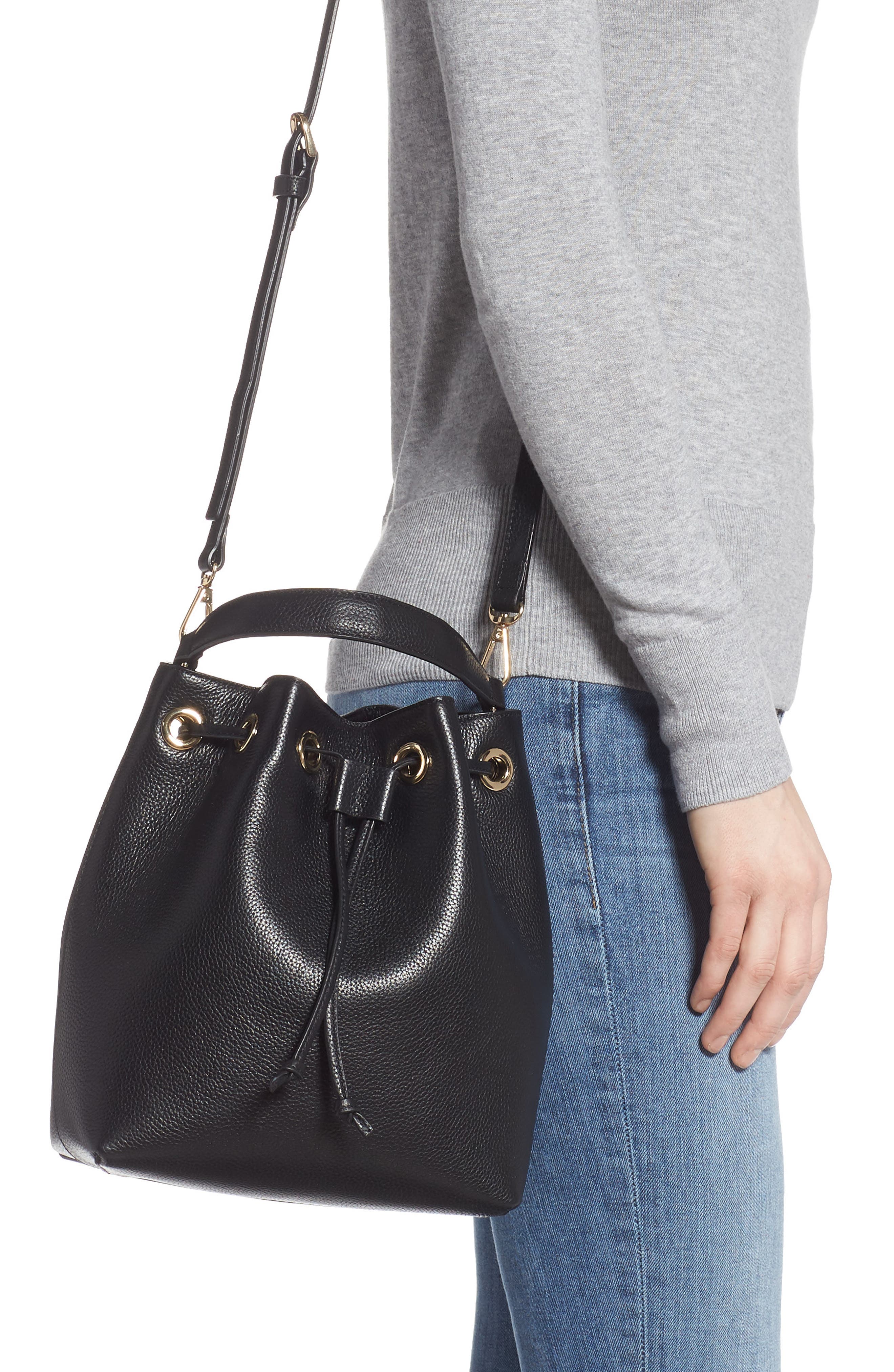 Nordstrom Delilah Leather Bucket Bag, Alternate, color, 