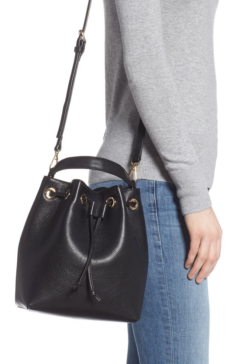 Nordstrom Delilah Leather Bucket Bag, Alternate, color,