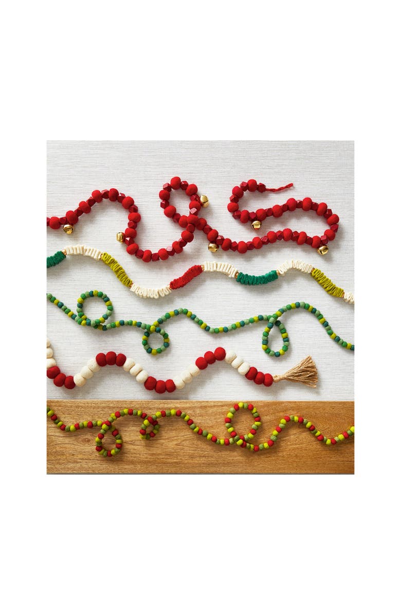 tag Wool Ball Jute Tassel Garland Decorative Wall Banner Holiday, Alternate, color, Red