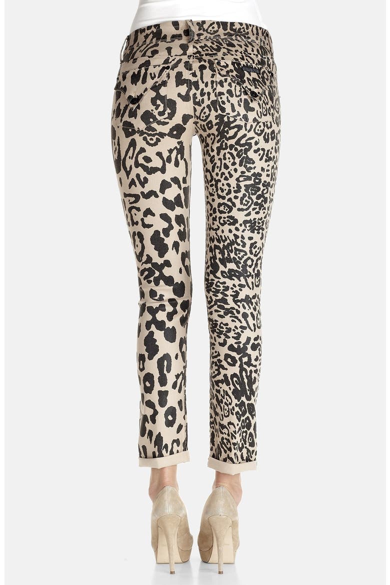 'Collin' Mid Rise Leopard Print Skinny Jeans, Alternate, color, BIRCHWOOD