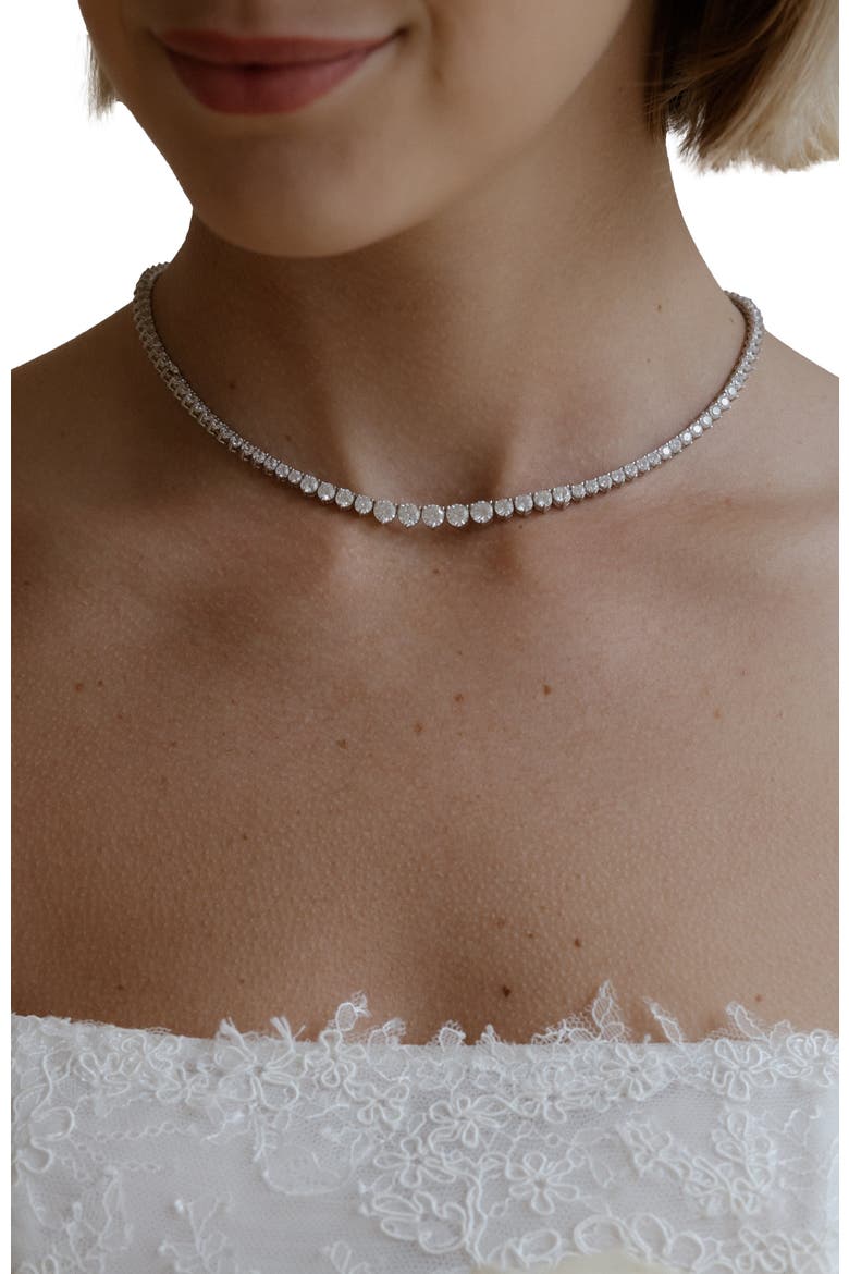 High Society Tennis Necklace, Alternate, color, Silver