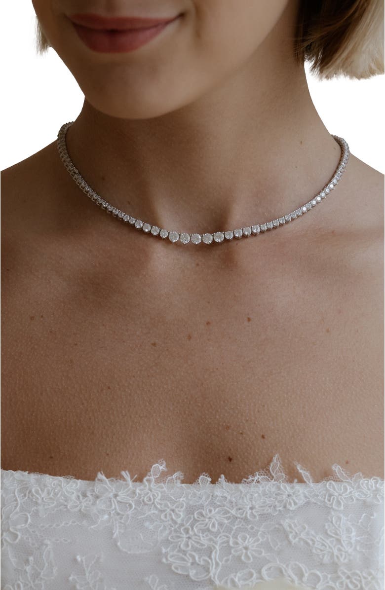 Untamed Petals High Society Tennis Necklace, Alternate, color, Silver