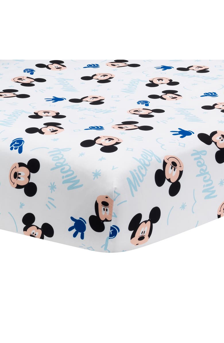 Lambs & Ivy Disney Baby Forever Mickey Mouse 3-Piece Crib Bedding Set, Alternate, color, Blue