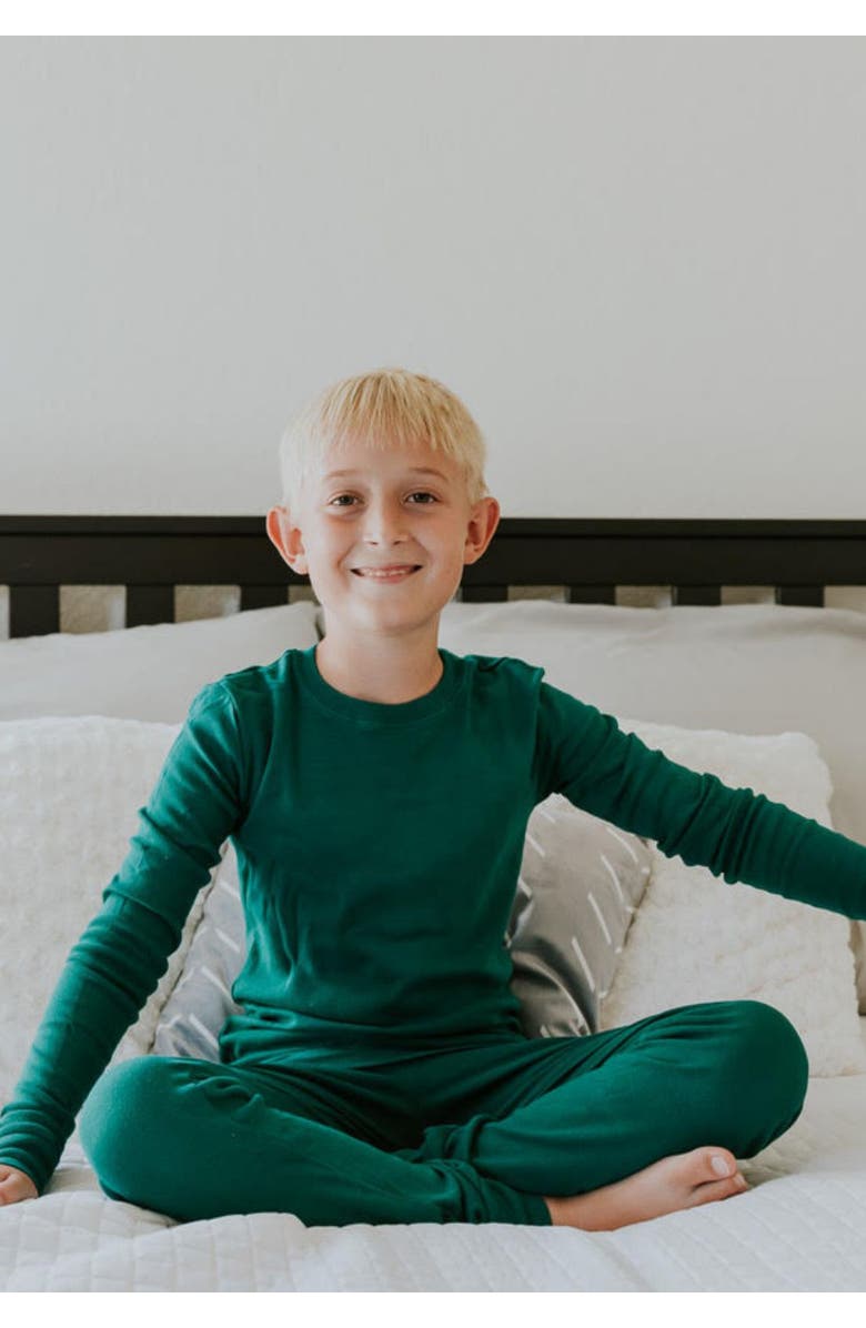 City Threads USA-Made Boys and Girls Soft Organic Cotton Pajama Set, Alternate, color, Black