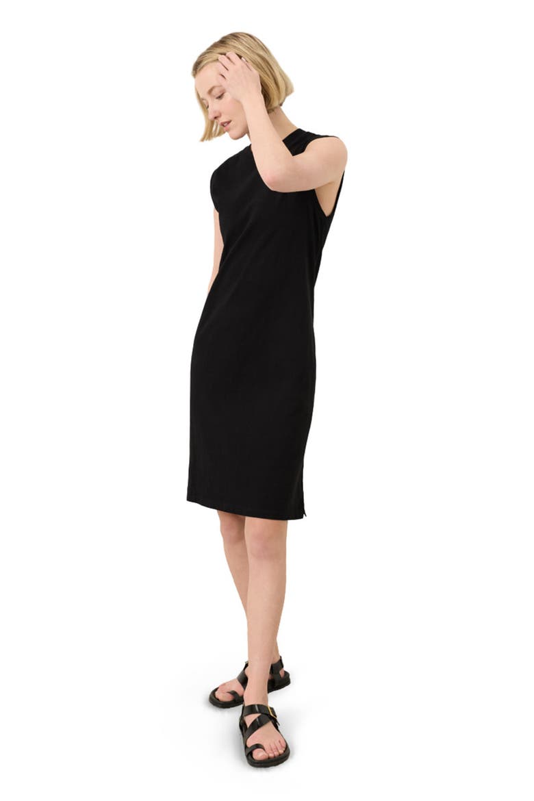 Organic Cotton Soft-Slub Essential Muscle Tee Dress, Alternate, color, Black