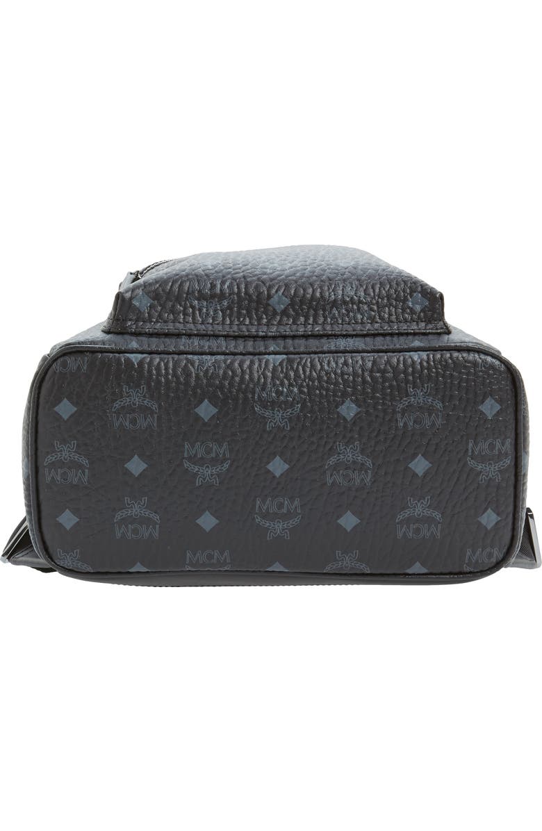 MCM Small Stark Side Stud Coated Canvas Backpack, Alternate, color,