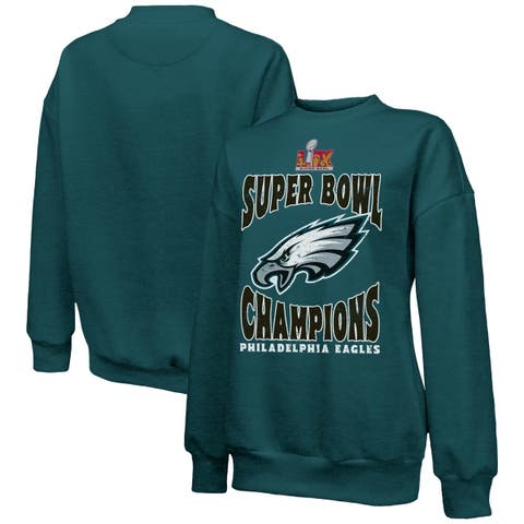 Women's Majestic Threads  Midnight Green Philadelphia Eagles Super Bowl LIX Champions Choke Up Tri-Blend Pullover Sweatshirt