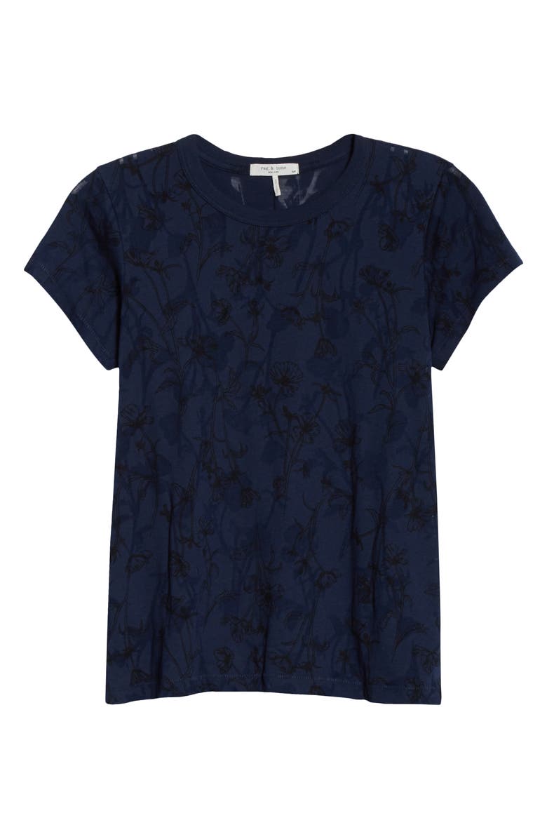rag & bone Poppy Print Burnout Graphic Tee, Alternate, color, 