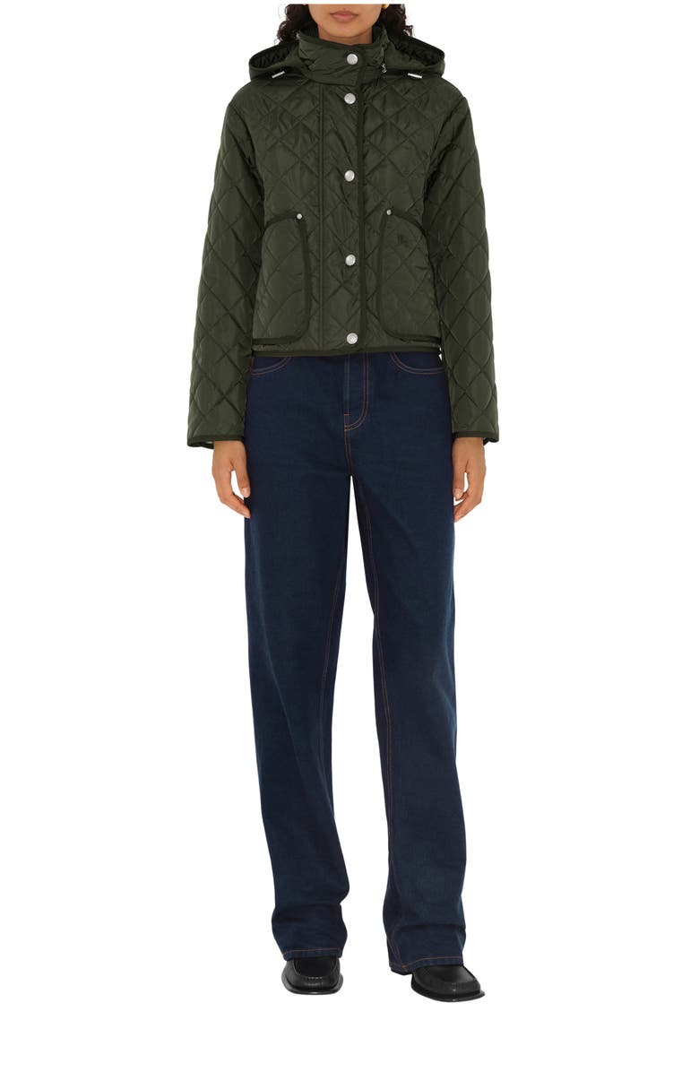 Burberry Cropped Quilted Nylon Jacket, Main, color,