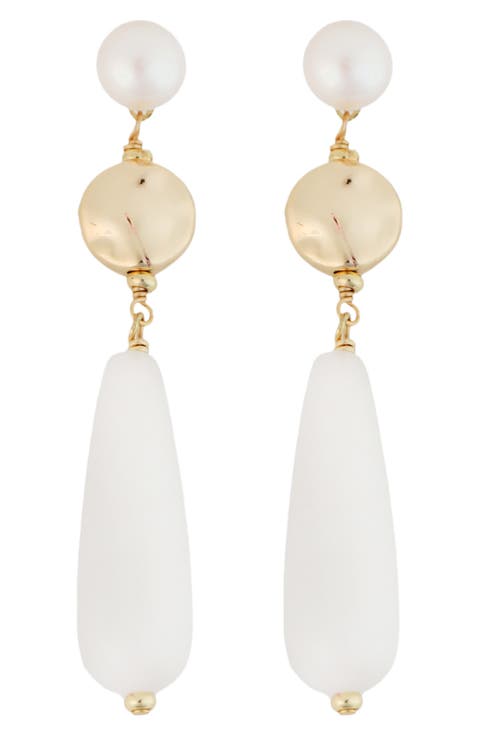 Cultured Pearl Teardrop Earrings