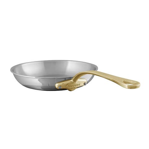 M
Cook B 5-Ply Polished Stainless Steel Frying Pan With Brass Handle, 10.2-inch