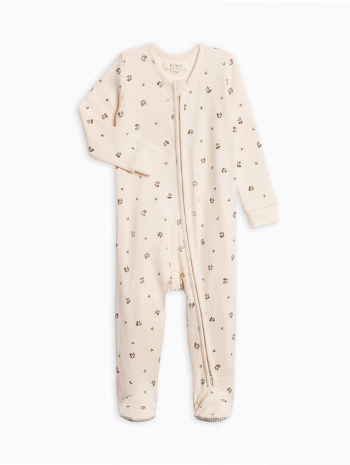 Kendi Kit Ribbed Zipper Sleeper In Neutral