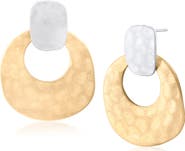 JARDIN Hammered Two-Tone Drop Earrings