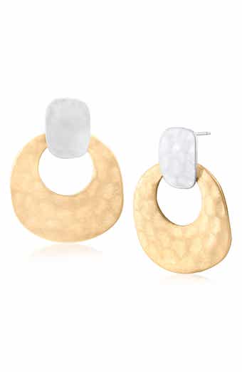 Hammered Two-Tone Drop Earrings (Nordstrom Exclusive)