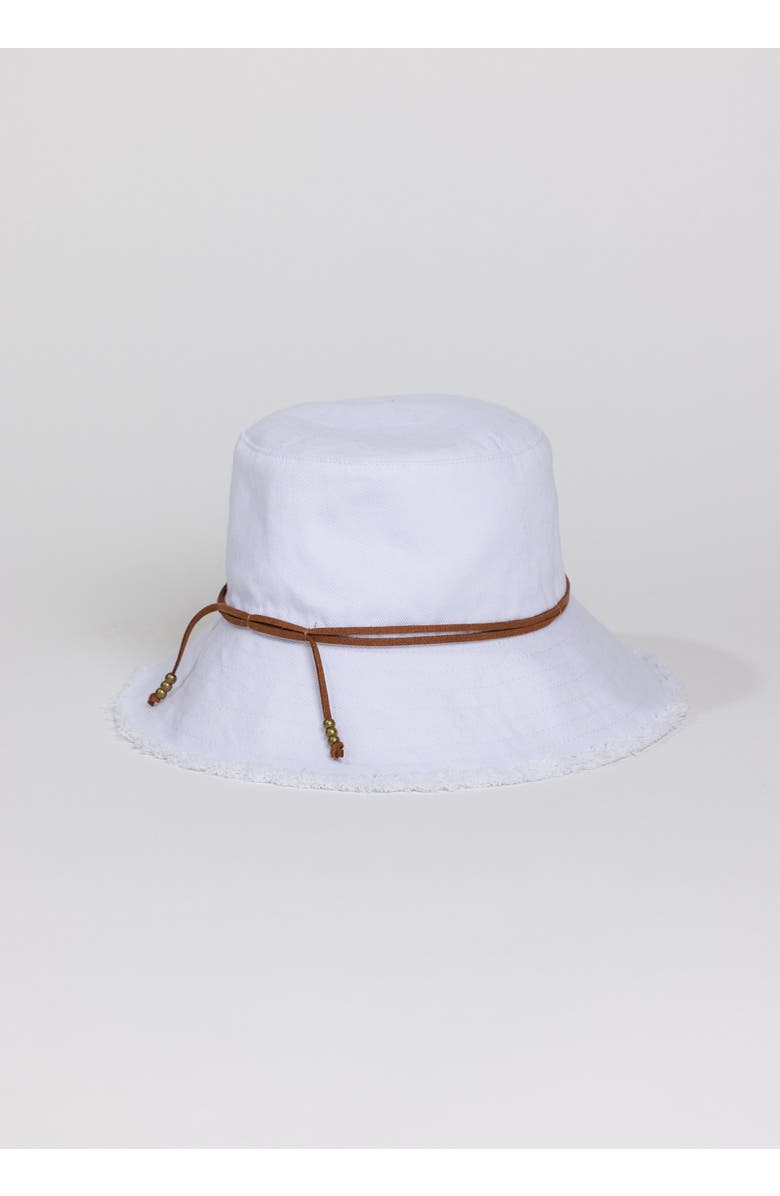 Hat Attack Fringed Bucket Hat, Main, color, White/Tobacco