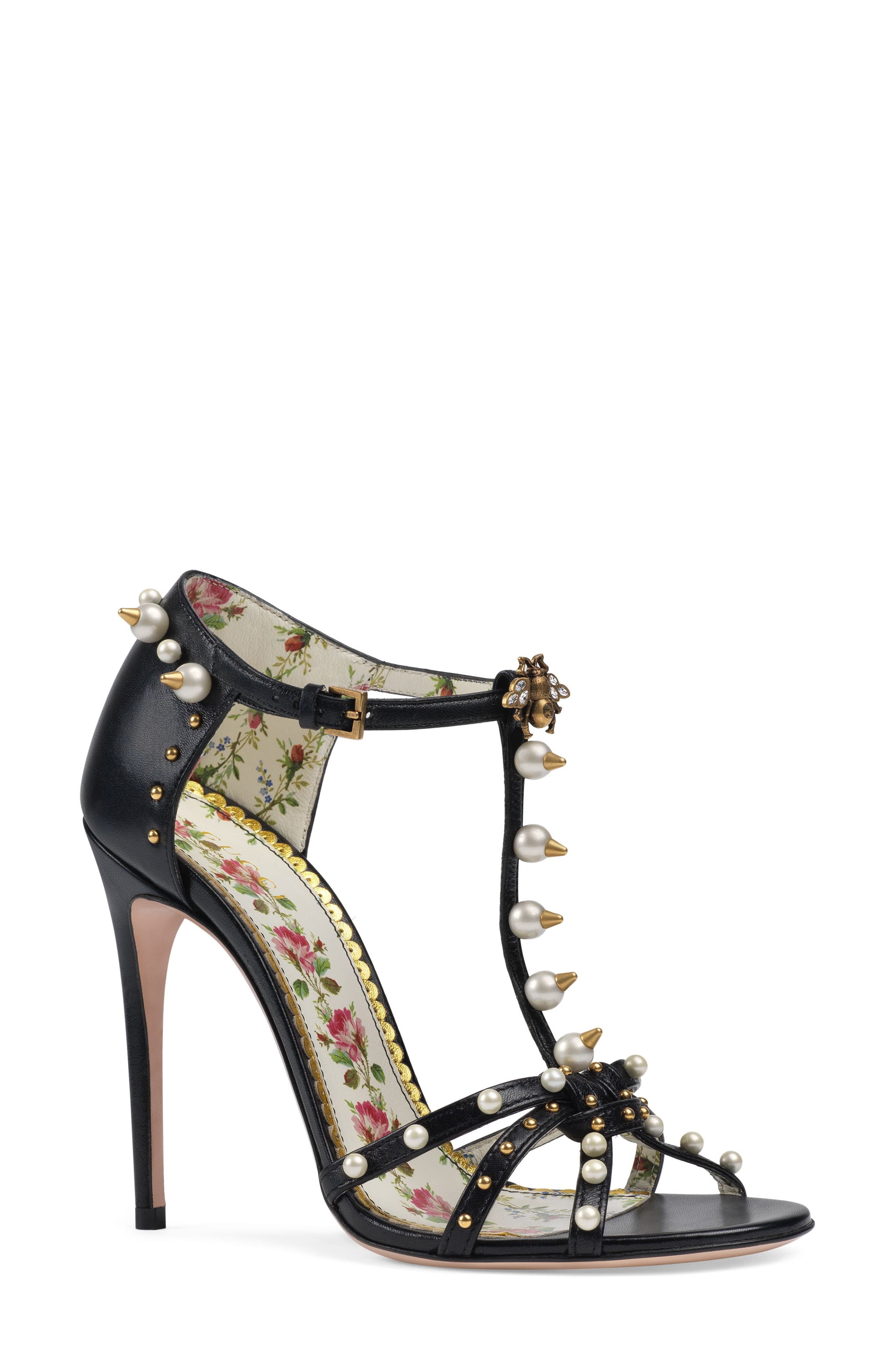 Gucci Regina Embellished T-Strap Sandal, Main, color, 