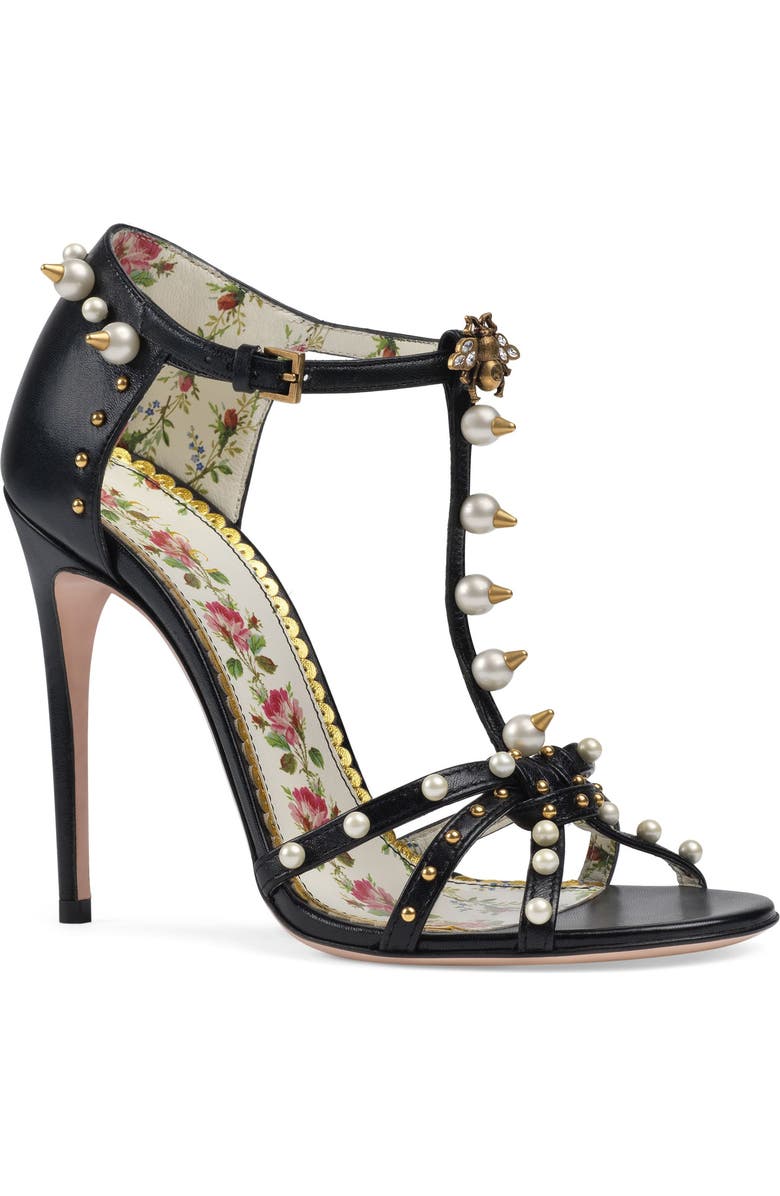 Gucci Regina Embellished T-Strap Sandal, Main, color,