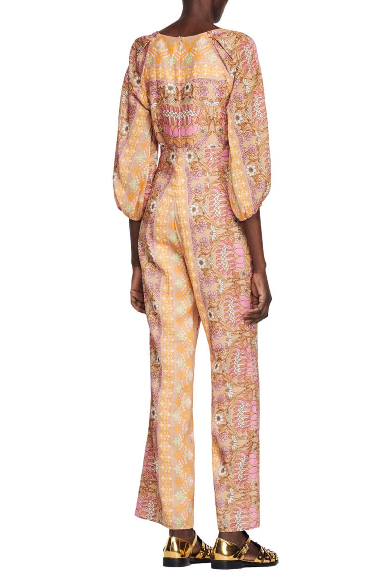 Dieppe Floral Linen Blend Jumpsuit, Alternate, color, BEIGE