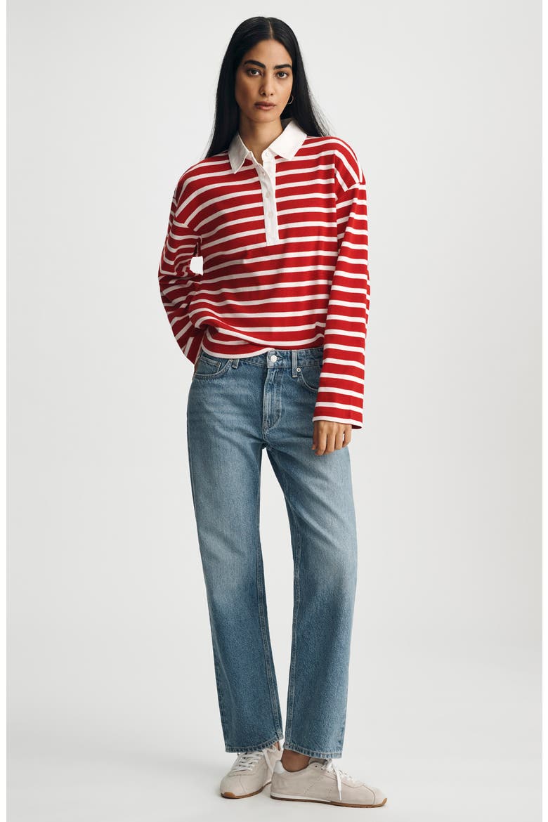 Soho High Waist Relaxed Straight Leg Jeans, Alternate, color, LIGHT USED CLASSIC DENIM