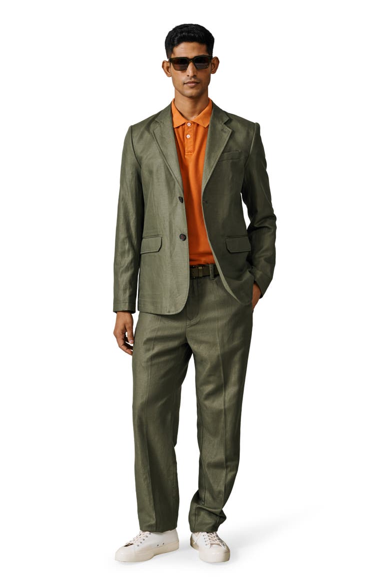 Axholme Tailored Linen Blend Blazer, Alternate, color, Khaki