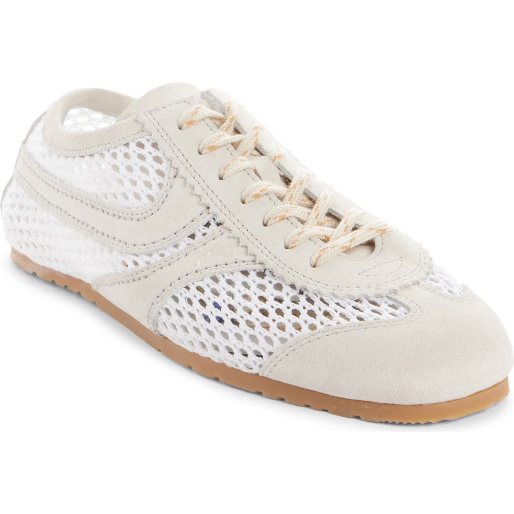 Dries Van Noten Sneakers Mit Wildlederbesatz In White