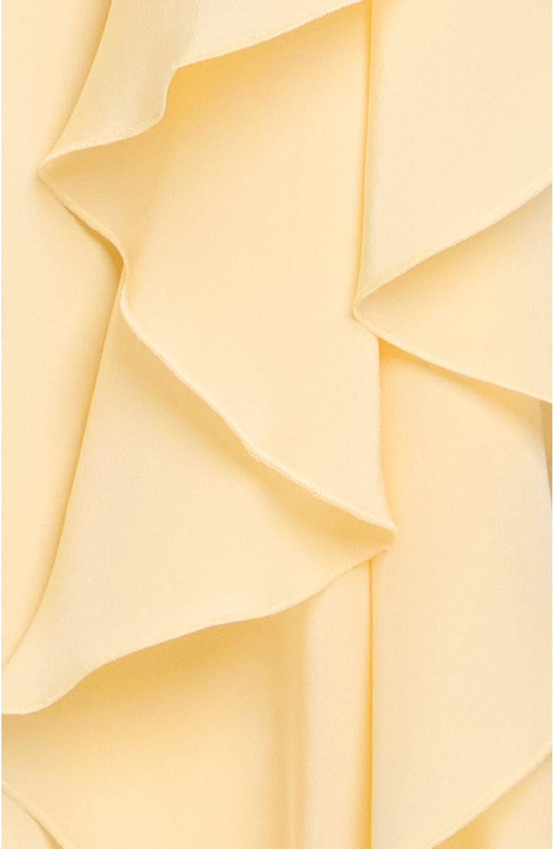 Santorelli EMERSON Sleeveless Silk Midi Dress with Skirt Side Cascading Ruffles, Alternate, color, Chamomile