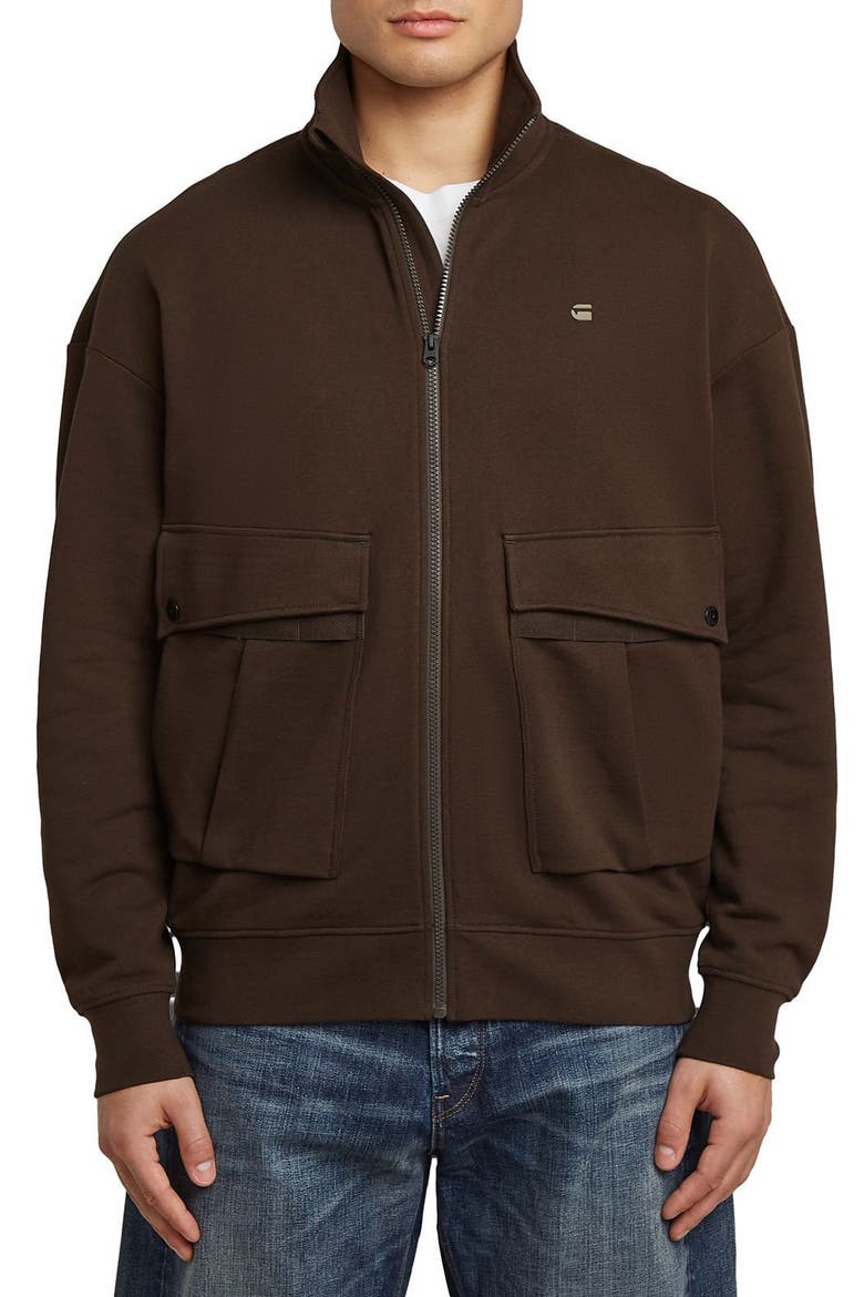 Rovic Zip-Up Sweatshirt, Main, color, DEEP BROWN