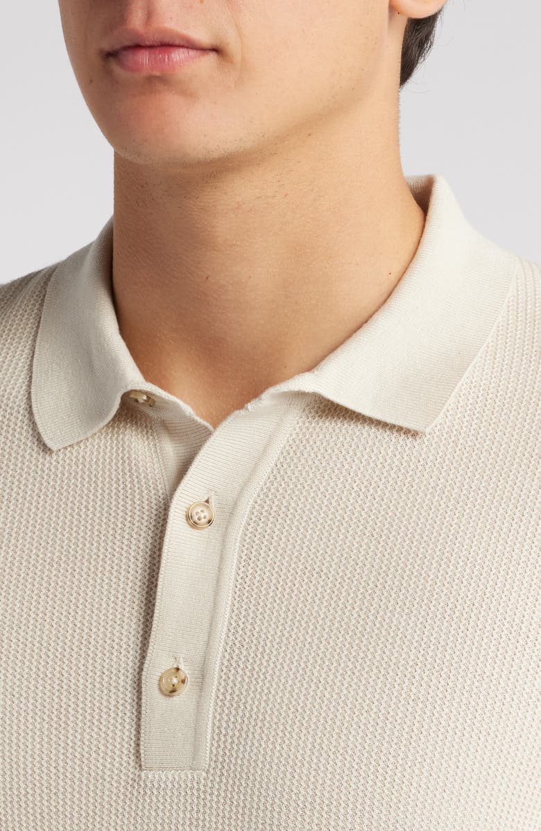 BOSS Daremo Cotton Blend Polo Sweater, Alternate, color, Open White