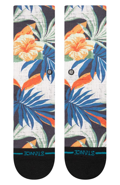 Stance Kids' Tiki Tides Floral Crew Socks In Black Multi