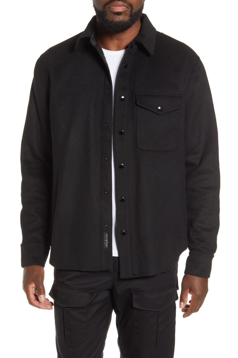Jack Principle Oversize Shirt Jacket, Main, color, BLACK/RED