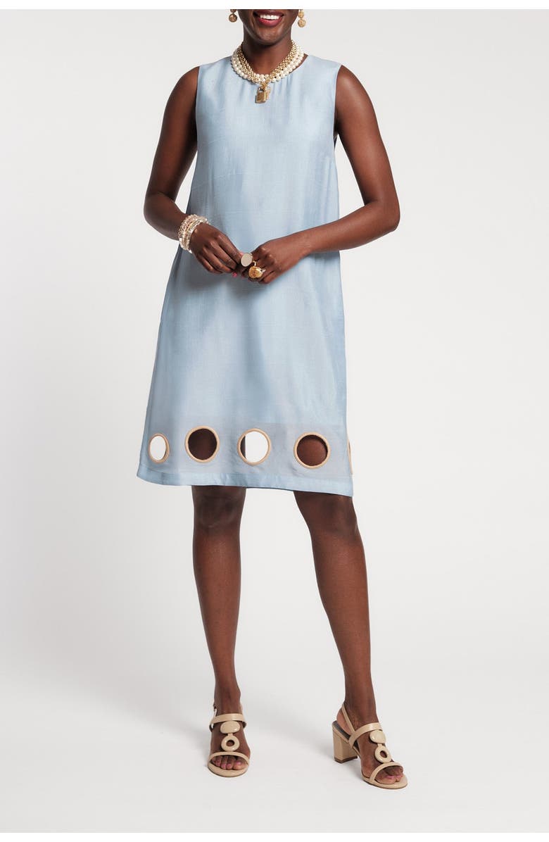 Frances Valentine Lilly Cut Out Mini Dress, Main, color, Air Blue/Oyster